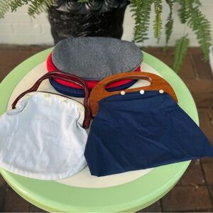 Vintage Wood Lucite Interchangeable Purses Banner House / de Lanthe 3 Bag Swaps